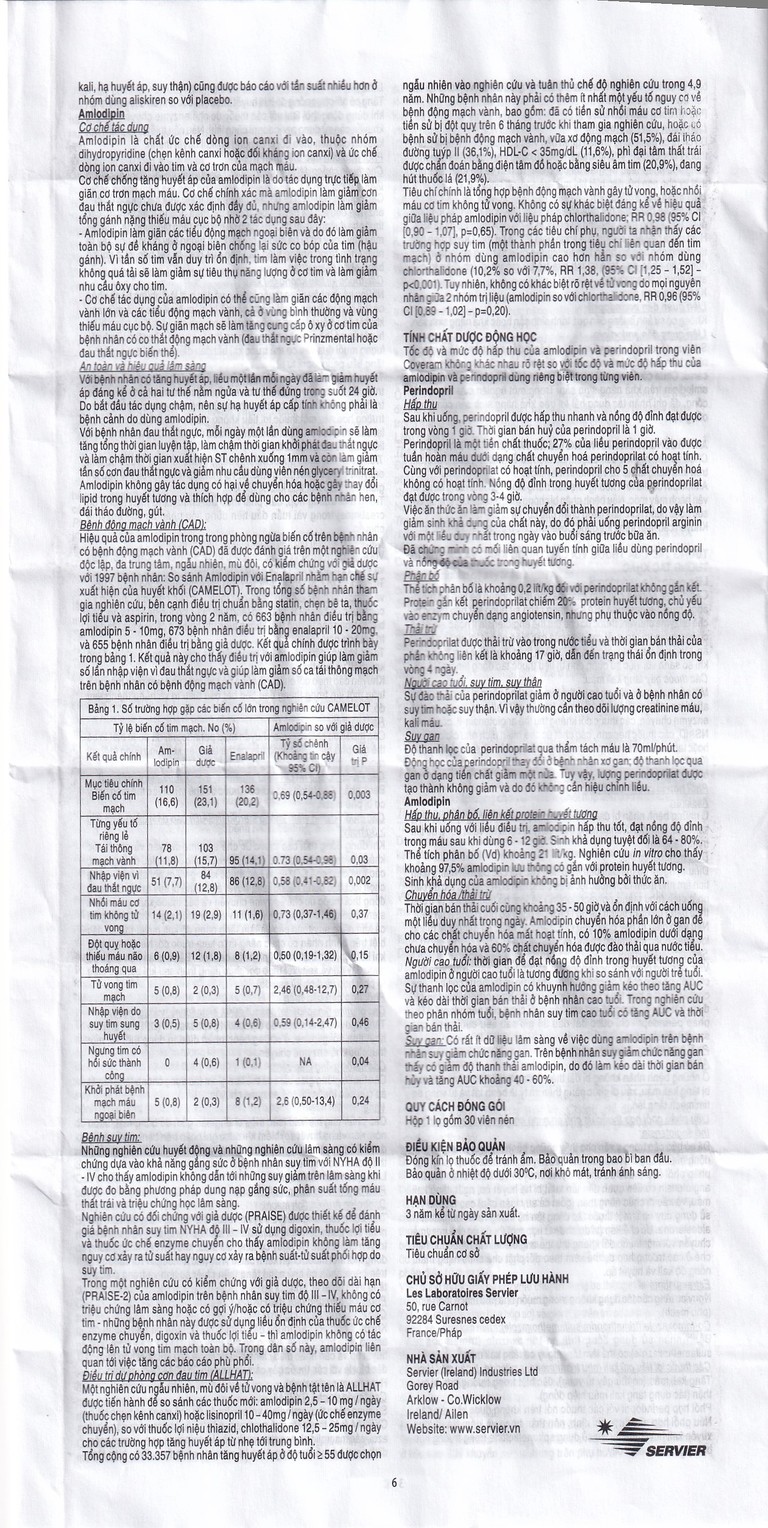 Thuốc Coveram 5mg/10mg Servier điều trị tăng huyết áp (30 viên)