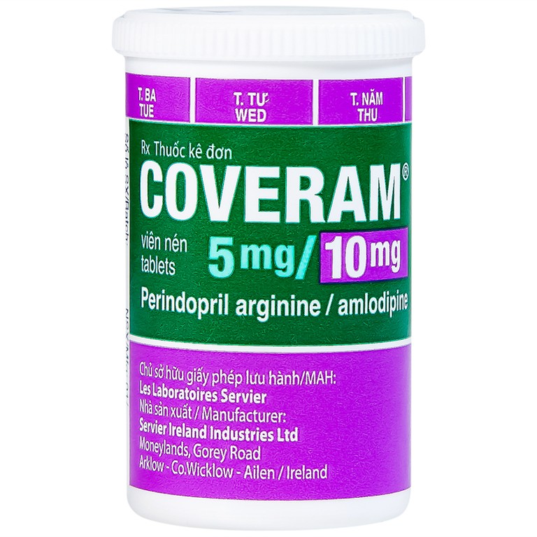 Thuốc Coveram 5mg/10mg Servier điều trị tăng huyết áp (30 viên)