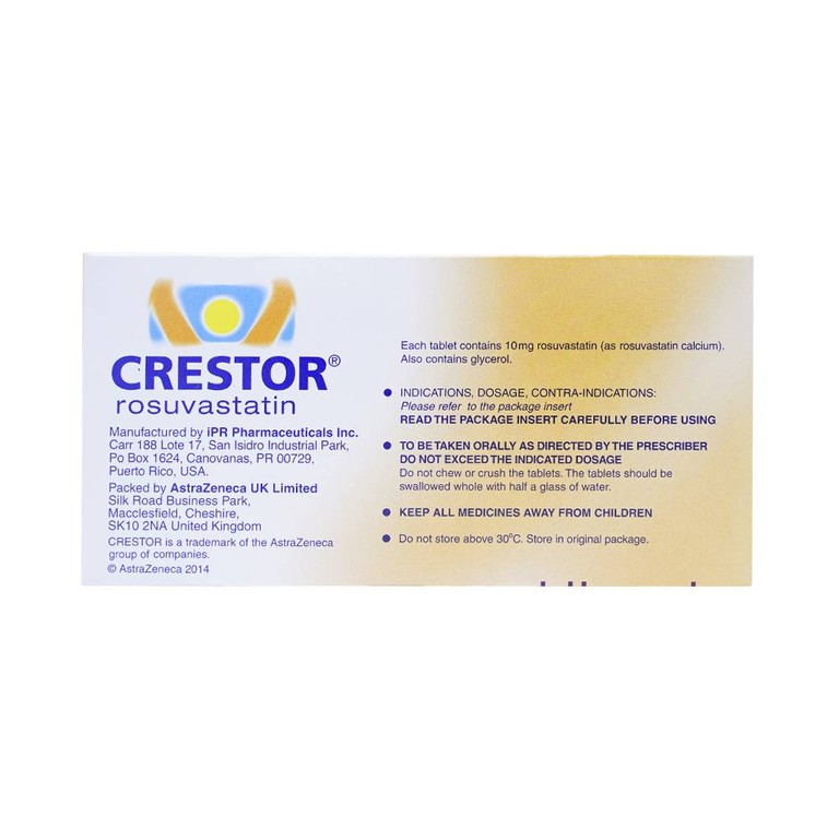Thuốc Crestor 10mg AstraZeneca điều trị tăng cholesterol máu nguyên phát (2 vỉ x 14 viên)