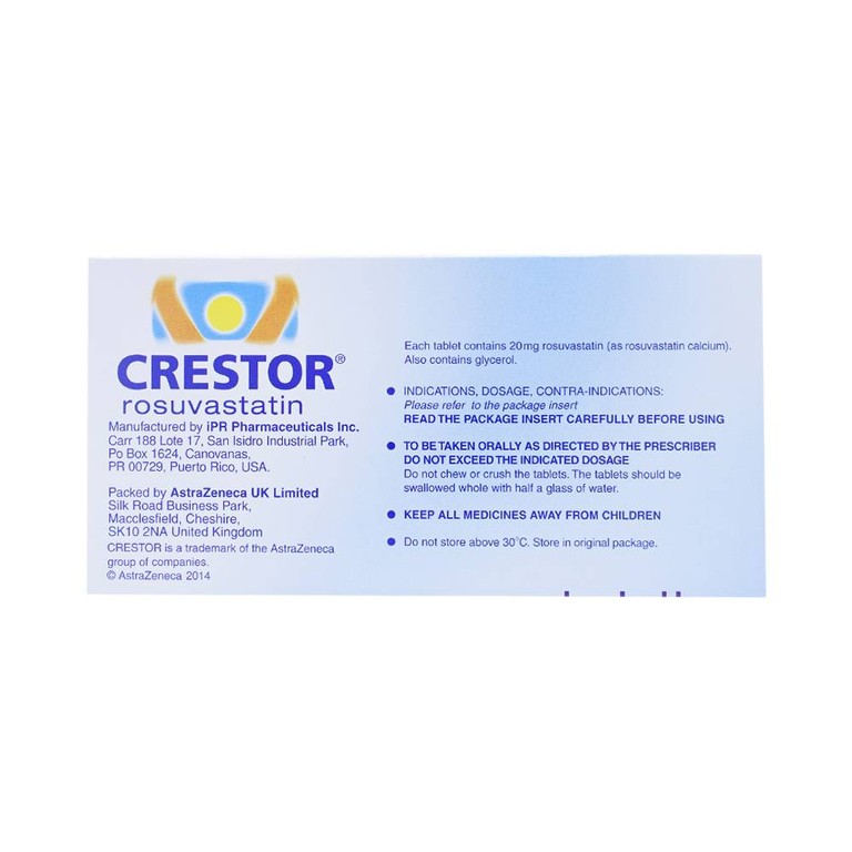 Thuốc Crestor 20mg AstraZeneca điều trị tăng cholesterol máu nguyên phát (2 vỉ x 14 viên)