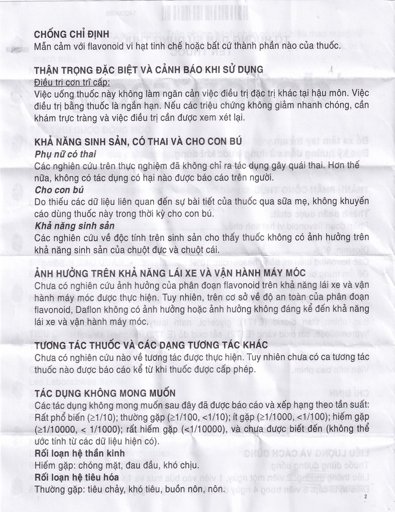 Thuốc Daflon 500mg Servier điều trị các triệu chứng liên quan đến suy giảm tĩnh mạch bạch huyết và trĩ cấp (60 viên)