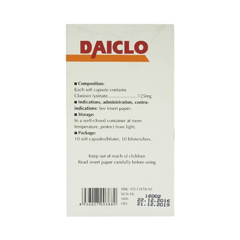Thuốc Daiclo 125mg Phil giảm các triệu chứng đau từ nhẹ đến vừa (10 vỉ x 10 viên)
