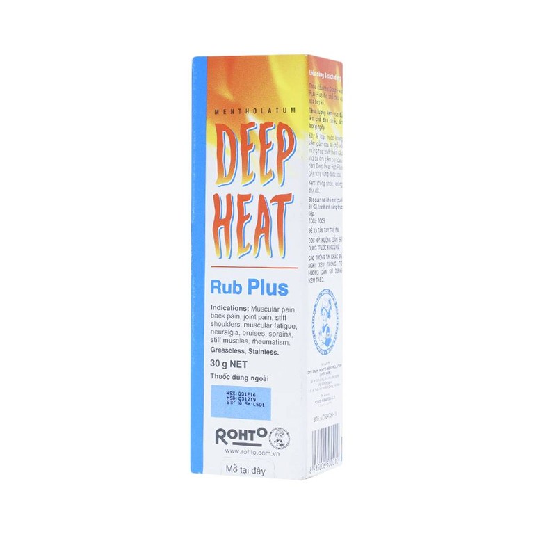 Kem Deep Heat Rub Plus Rohto điều trị đau cơ, đau lưng, đau khớp (30g)