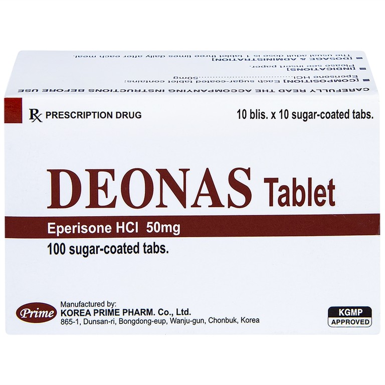 Thuốc Deonas 50mg Korea Prime làm giãn cơ xương (10 vỉ x 10 viên)