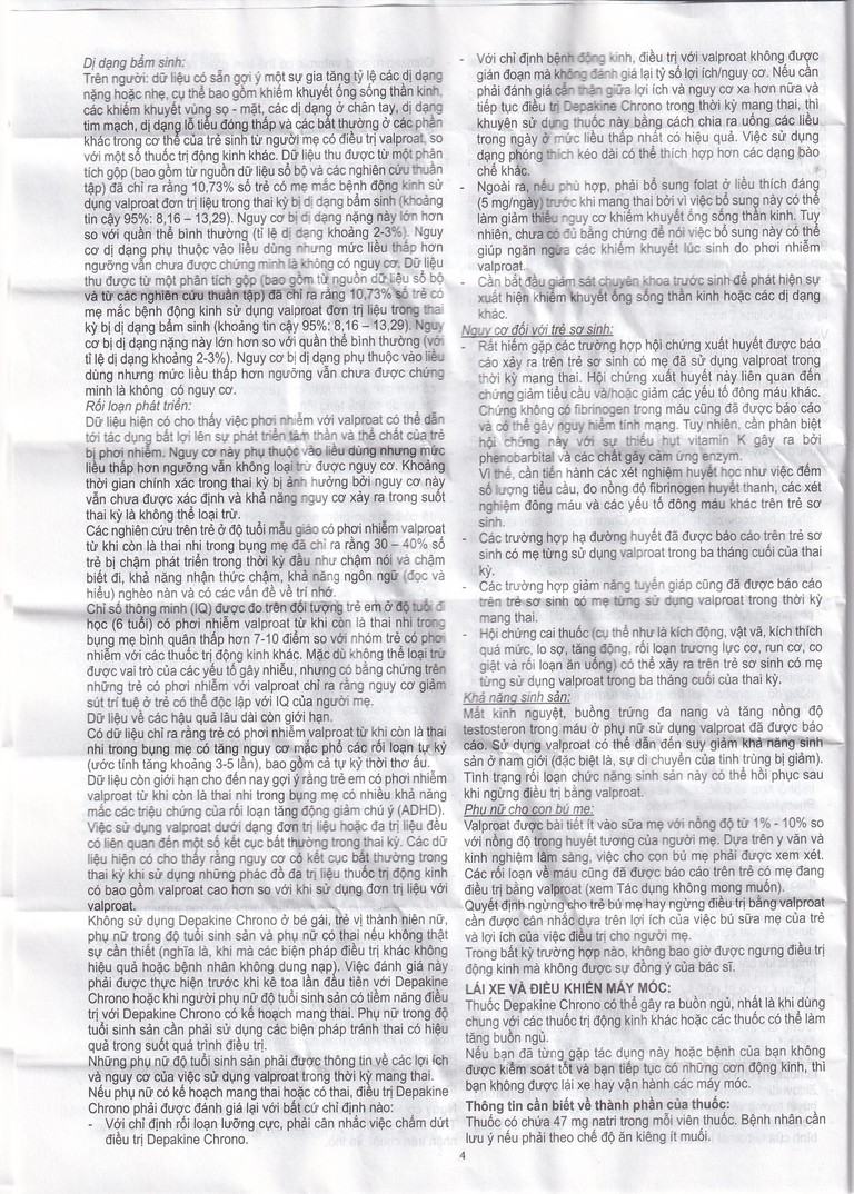 Thuốc Depakine Chrono 500mg Sanofi điều trị động kinh (30 viên)