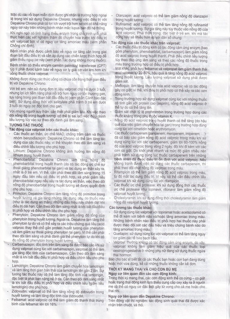 Thuốc Depakine Chrono 500mg Sanofi điều trị động kinh (30 viên)