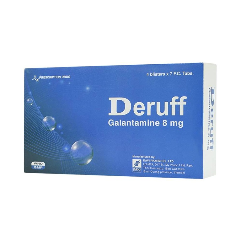 Thuốc Deruff 8mg Davipharm điều trị chứng sa sút trí tuệ từ nhẹ đến trung bình (4 vỉ x 7 viên)