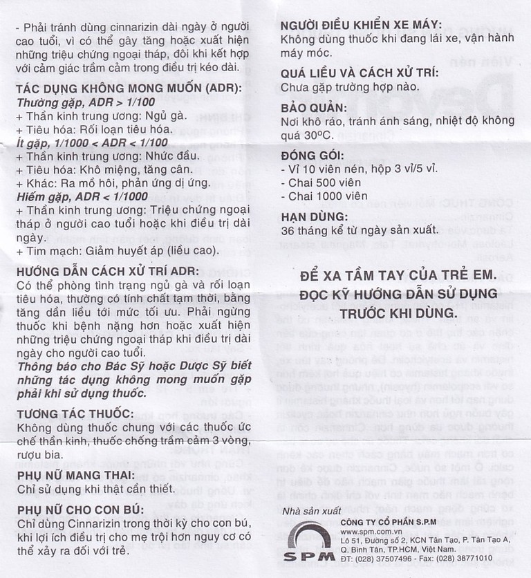 Thuốc Devomir S.P.M ohòng ngừa say sóng, say tàu xe, máy bay (3 vỉ x 10 viên)