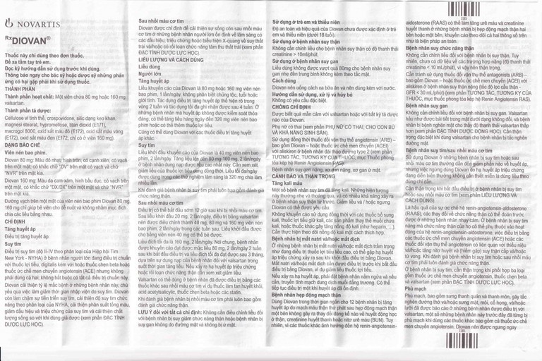 Thuốc Diovan 160 Novartis điều trị bệnh tăng huyết áp, suy tim (2 vỉ x 14 viên)