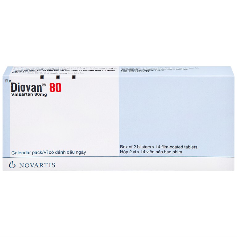 Thuốc Diovan 80 Novartis điều trị bệnh tăng huyết áp, suy tim (2 vỉ x 14 viên)