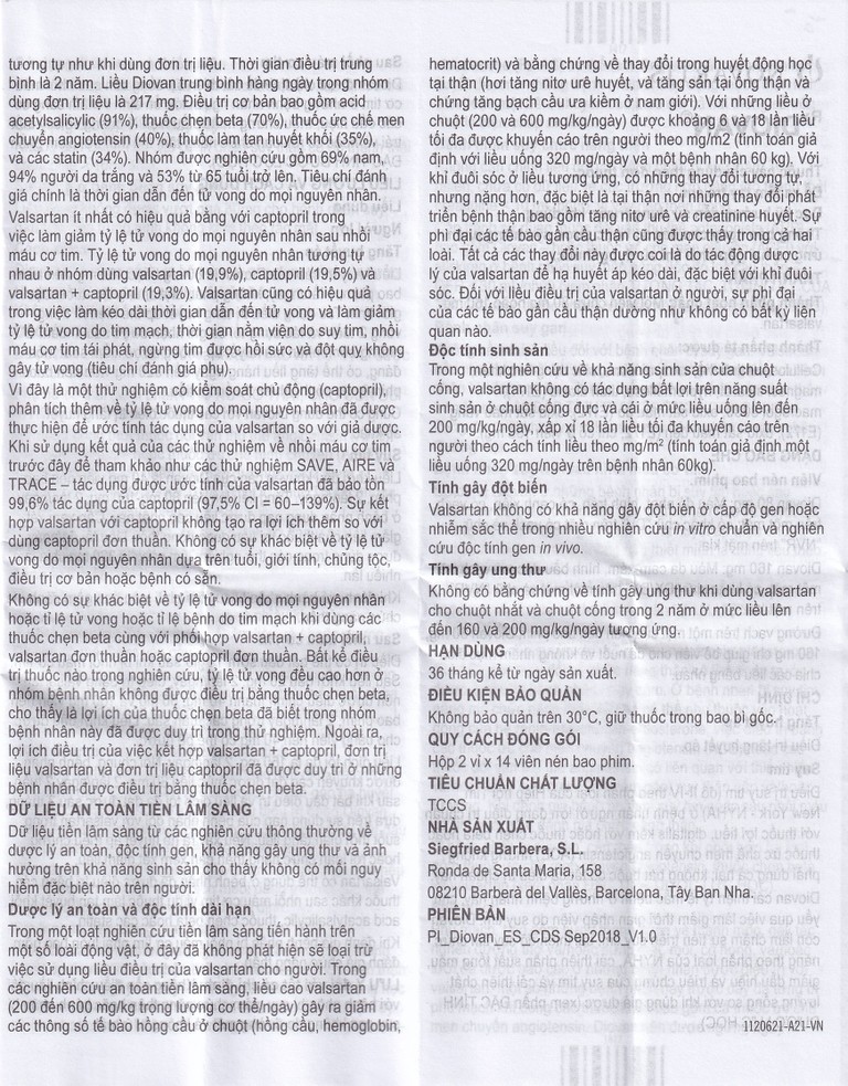 Thuốc Diovan 80 Novartis điều trị bệnh tăng huyết áp, suy tim (2 vỉ x 14 viên)