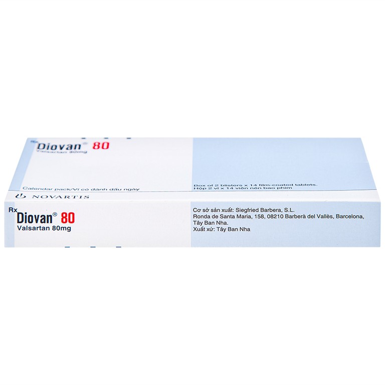 Thuốc Diovan 80 Novartis điều trị bệnh tăng huyết áp, suy tim (2 vỉ x 14 viên)