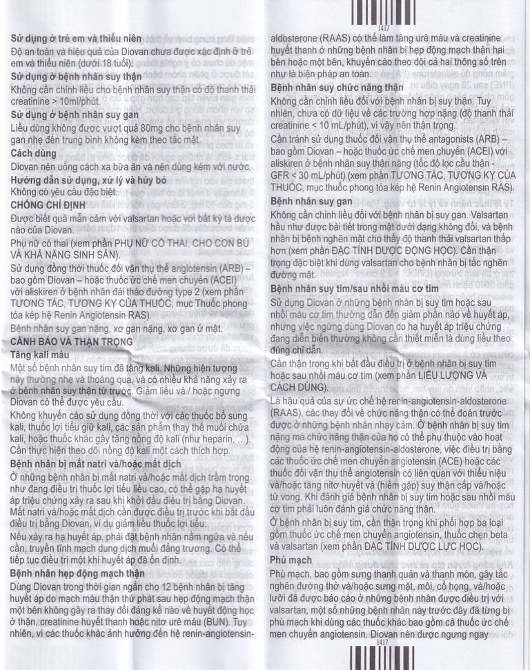 Thuốc Diovan 80 Novartis điều trị bệnh tăng huyết áp, suy tim (2 vỉ x 14 viên)