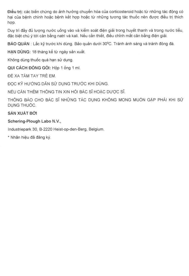 Thuốc tiêm Diprospan Injection (5+2)mg/ml Merck điều trị các bệnh cơ xương và mô mềm, dị ứng (1 ống x 1ml)