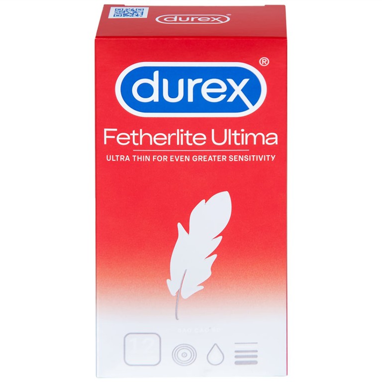 Bao cao su Durex Fetherlite Ultima siêu mỏng dùng tránh thai và các bệnh lây nhiễm (12 cái)