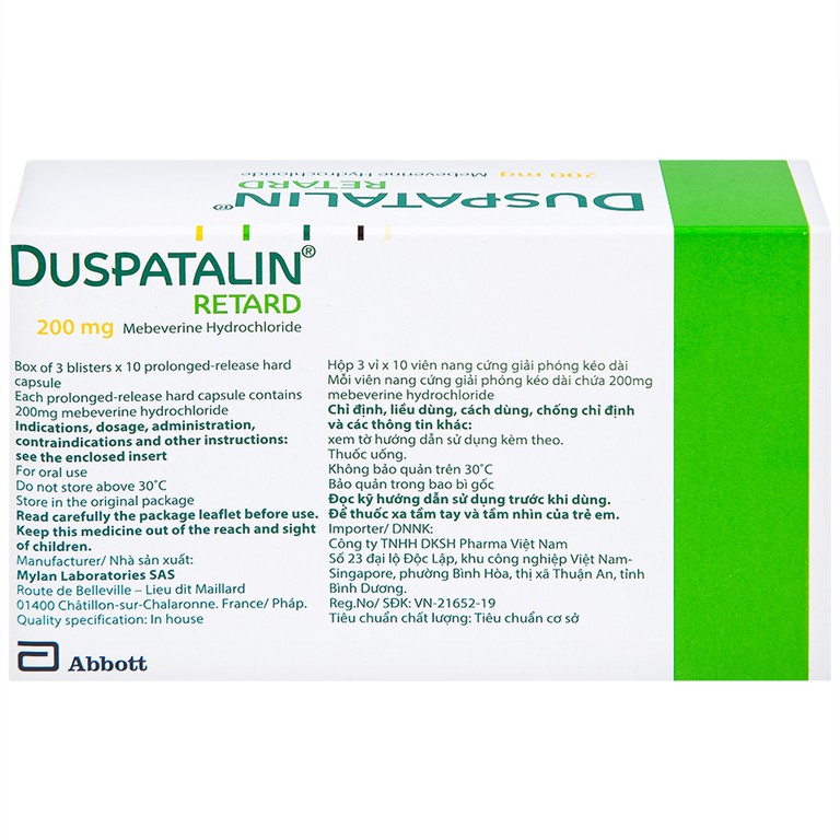 Thuốc Duspatalin Retard Abbott điều trị đau do rối loạn chức năng tiêu hóa và đường mật (30 viên)