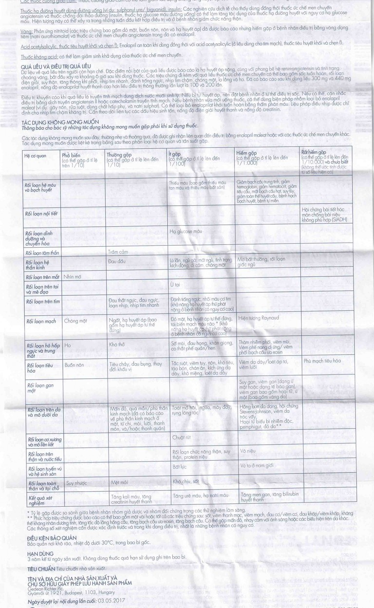 Thuốc Ednyt 5mg Gedeon điều trị tăng huyết áp, suy tim (3 vỉ x 10 viên)