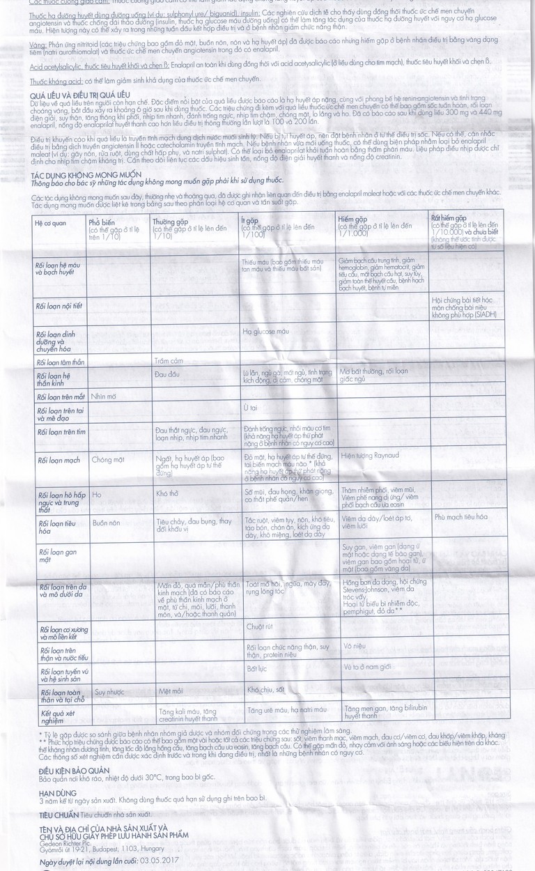 Thuốc Ednyt 5mg Gedeon điều trị tăng huyết áp, suy tim (3 vỉ x 10 viên)