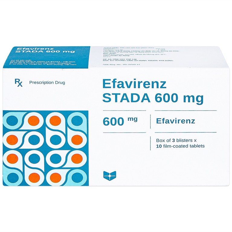 Thuốc Efavirenz Stella 600mg phòng ngừa sau phơi nhiễm HIV (3 vỉ x 10 viên)