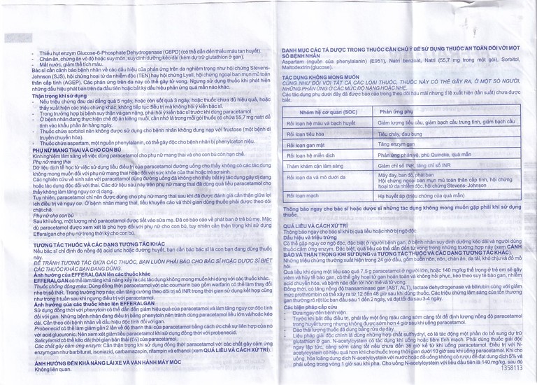 Bột sủi Efferalgan 150mg UPSA SAS giảm đau, hạ sốt (12 gói)