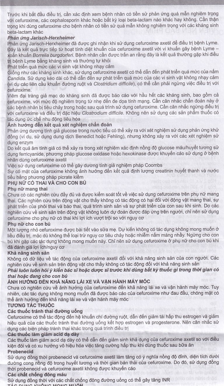 Thuốc Efodyl 500mg điều trị nhiễm khuẩn đường (2 vỉ x 10 viên)