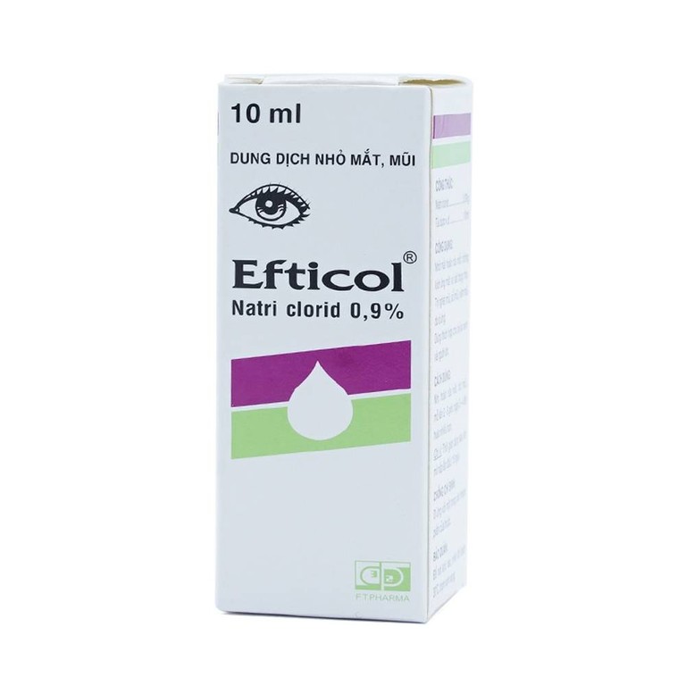 Thuốc Efticol Natri Clorid 0.9% Dược 3-2 dùng trong trường hợp rửa mắt, mũi (10ml)