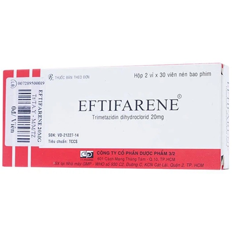 Thuốc Eftifarene Dược 3-2 hỗ trợ điều trị đau thắt ngực ổn định (2 vỉ x 30 viên)