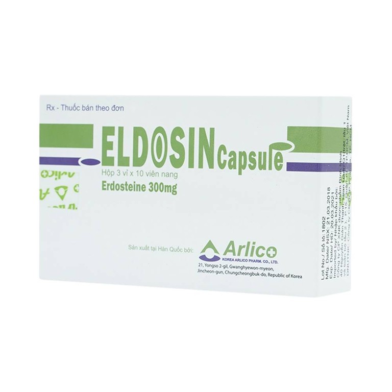 Thuốc Eldosin Capsule Arlico loãng đờm trong bệnh hô hấp cấp và mạn tính (3 vỉ x 10 viên)