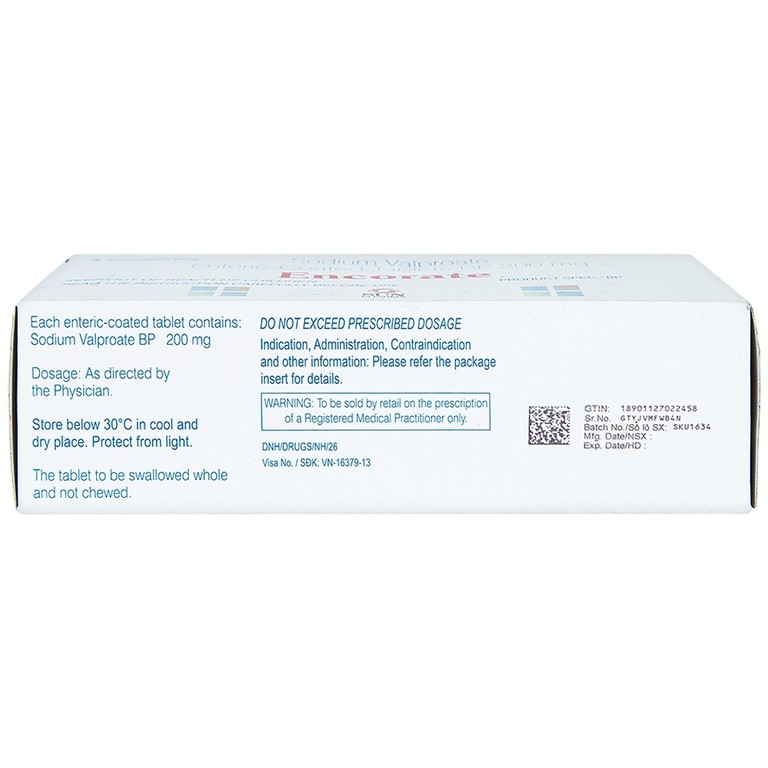 Thuốc Encorate Sun Pharma điều trị động kinh (10 vỉ x 10 viên)