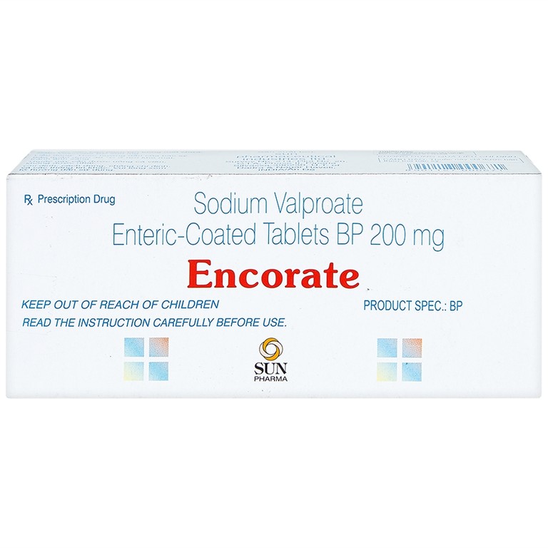 Thuốc Encorate Sun Pharma điều trị động kinh (10 vỉ x 10 viên)