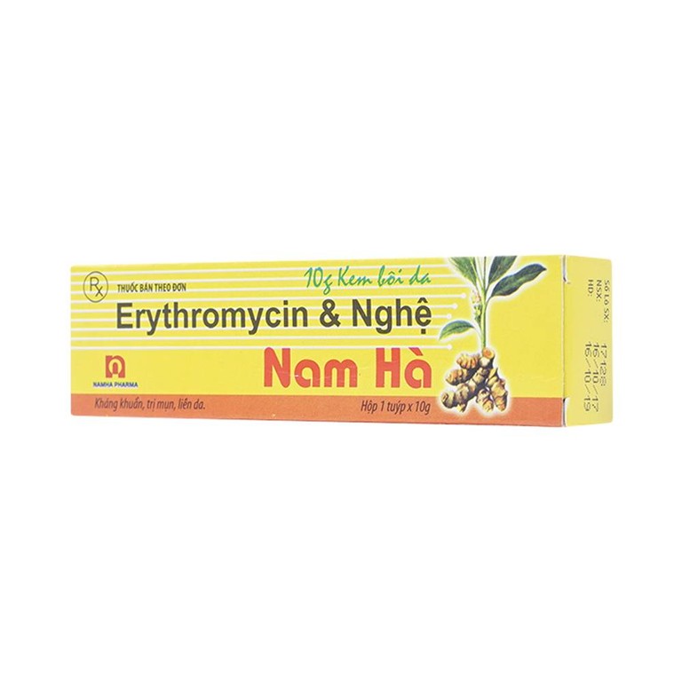 Kem bôi da Erythromycin & Nghệ Nam Hà điều trị mụn nhọt, trứng cá (10g)