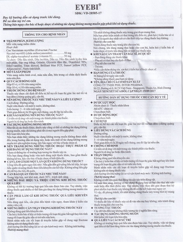 Thuốc Eyebi Phil hỗ trợ điều trị quáng gà, cận thị (3 vỉ x 10 viên)