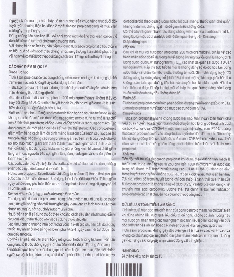 Xịt mũi Flixonase 0.05% GSK điều trị viêm mũi dị ứng (60 liều)