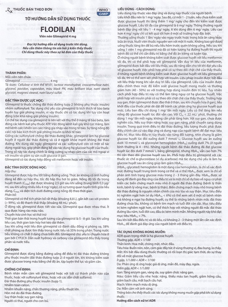 Thuốc Flodilan Davipharm điều trị đái tháo đường tuýp 2 (2 vỉ x 14 viên)