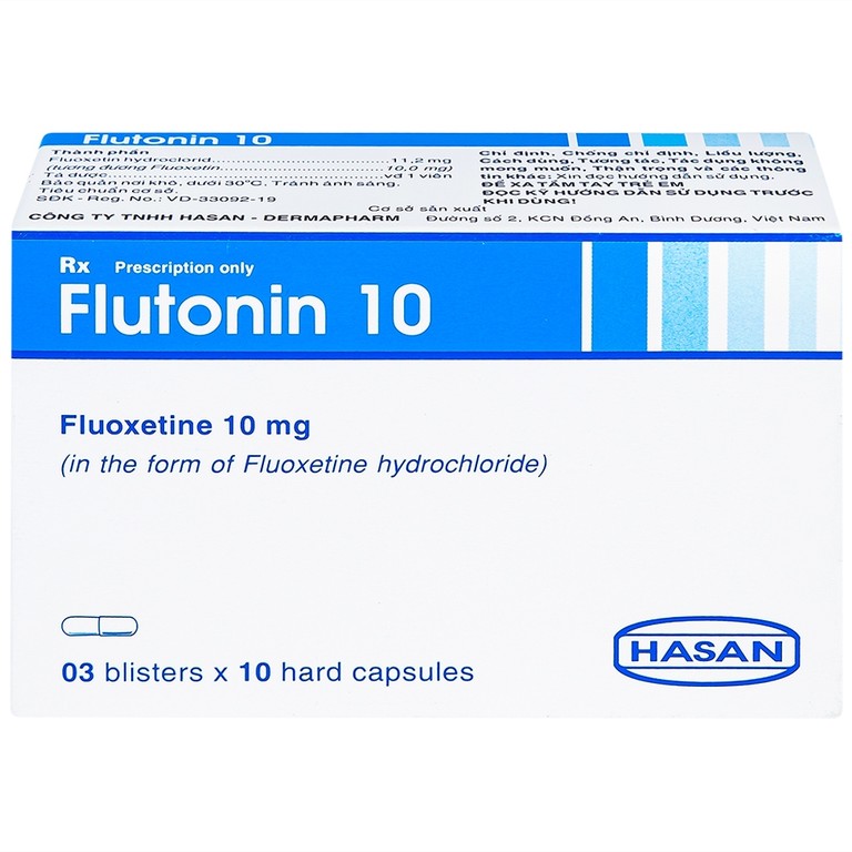 Thuốc Flutonin 10 Hasan điều trị bệnh trầm cảm (3 vỉ x 10 viên)