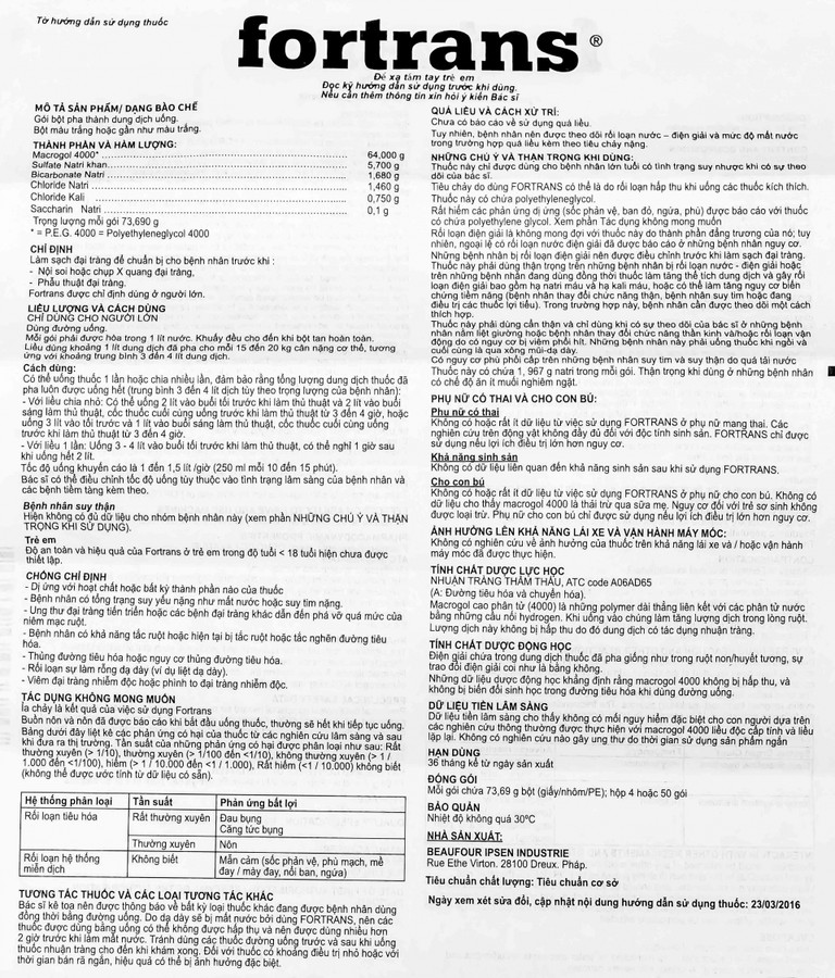 Bột Fortrans Ipsen làm sạch đại tràng (4 gói)