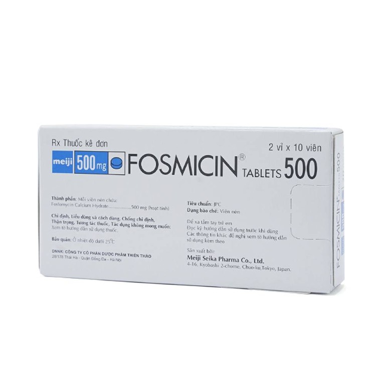 Thuốc Fosmicin 500 Meiji điều trị nhiễm khuẩn (2 vỉ x 10 viên)