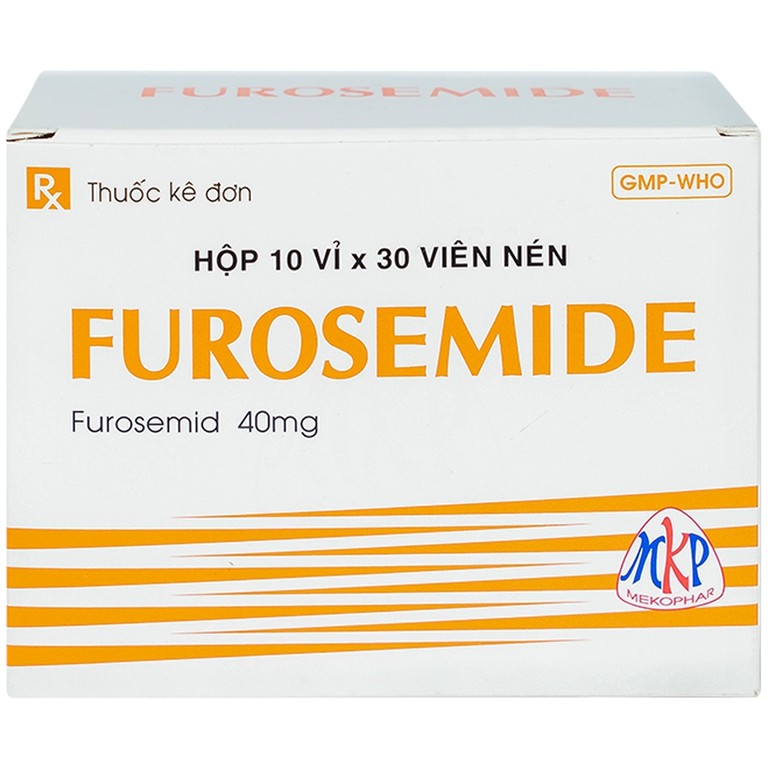 Thuốc Furosemide Mekophar điều trị phù, tăng huyết áp (10 vỉ x 30 viên)