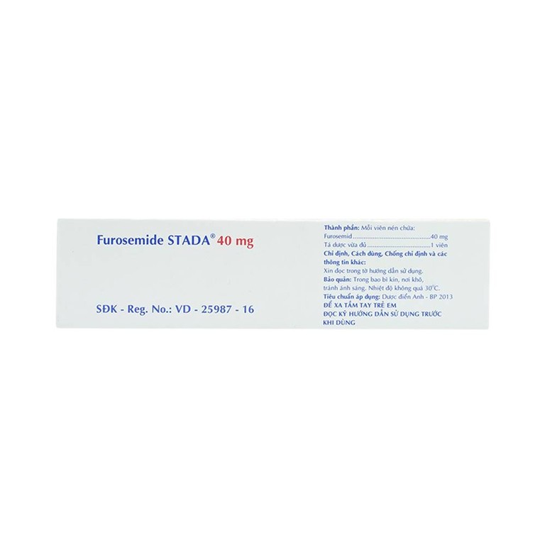 Thuốc Furosemide Stada 40mg điều trị phù, tăng huyết áp (5 vỉ x 10 viên)