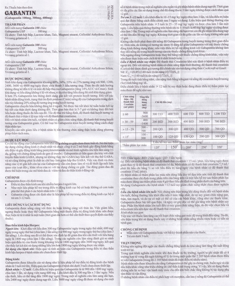 Thuốc Gabantin 300 Sun Pharma điều trị đau thần kinh sau khi nhiễm herpes (3 vỉ x 10 viên)