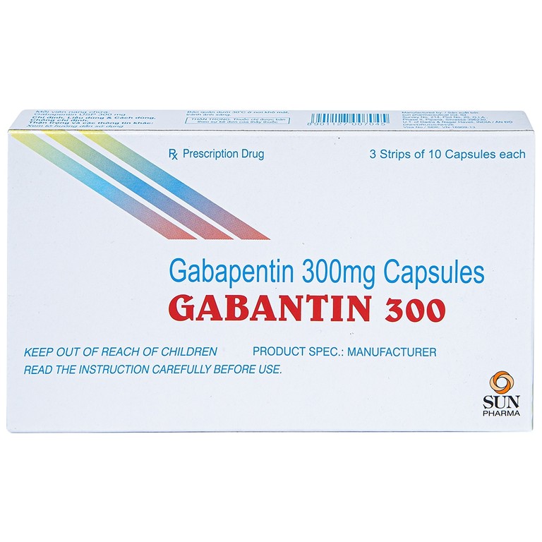 Thuốc Gabantin 300 Sun Pharma điều trị đau thần kinh sau khi nhiễm herpes (3 vỉ x 10 viên)