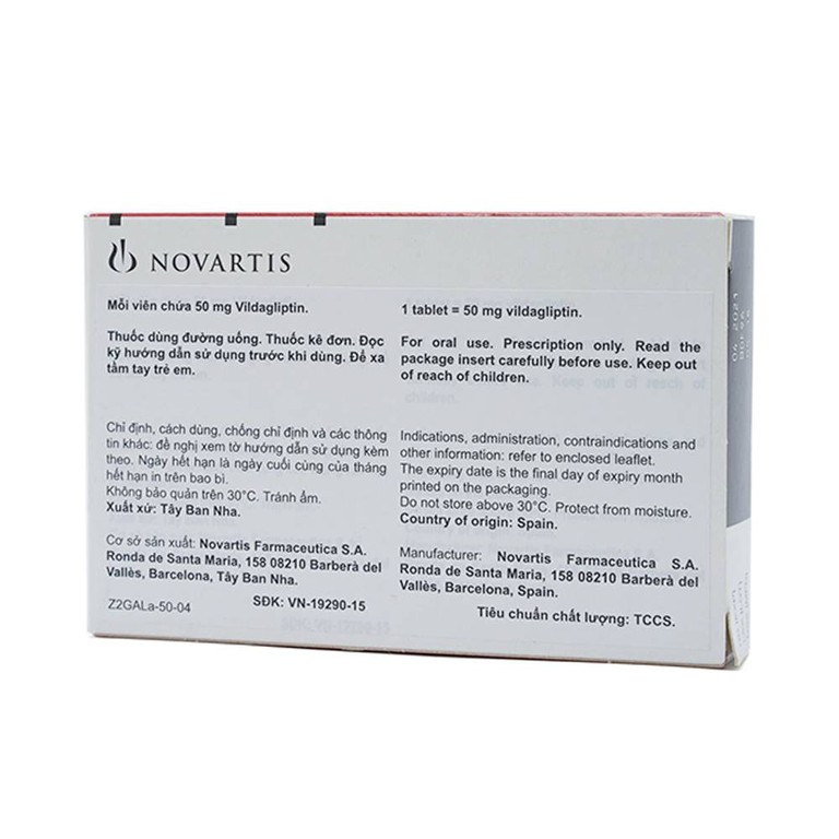 Thuốc Galvus 50mg Novartis hỗ trợ điều trị đái tháo đường típ 2 (2 vỉ x 14 viên)