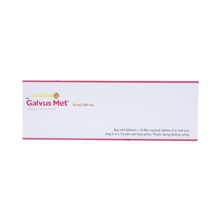 Thuốc Galvus Met 50mg/1000mg Novartis hỗ trợ điều trị đái tháo đường típ 2 (6 vỉ x 10 viên)