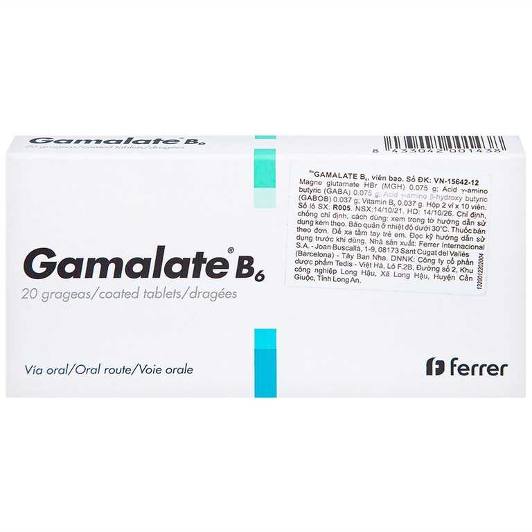 Thuốc Gamalate B6 Ferrer điều trị suy nhược thần kinh chức năng (2 vỉ x 10 viên)