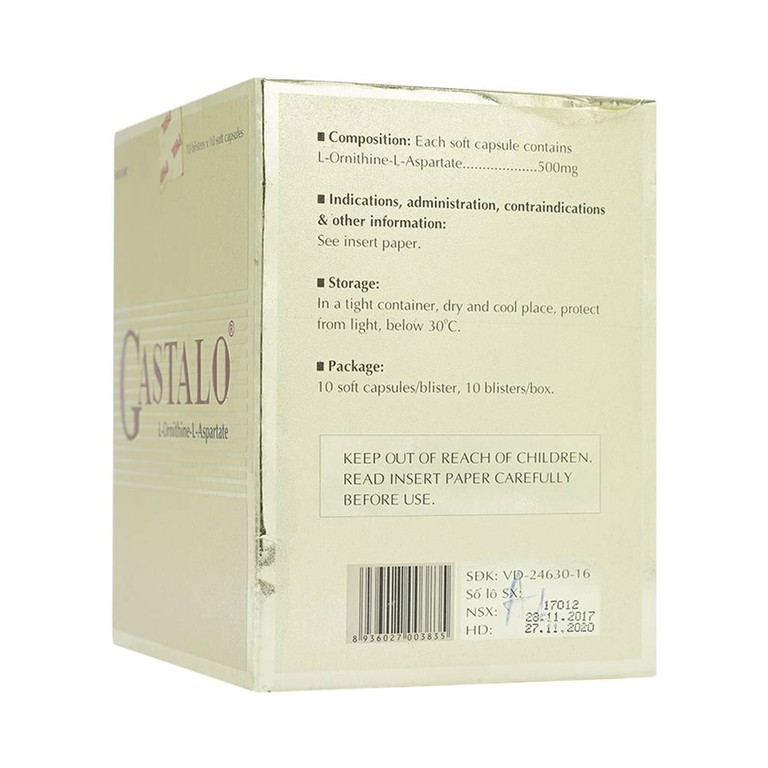 Thuốc Gastalo Phil điều trị tăng Ammoniac huyết trong bệnh gan cấp và mãn tính (10 vỉ x 10 viên)