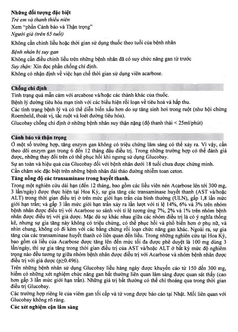 Thuốc Glucobay 50 điều trị kết hợp chế độ ăn kiêng cho bệnh nhân đái tháo đường (10 vỉ x 10 viên)