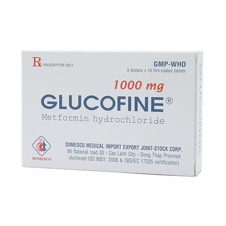 Thuốc Glucofine Domesco hỗ trợ điều trị đái tháo đường típ 2 (3 vỉ x 10 viên)