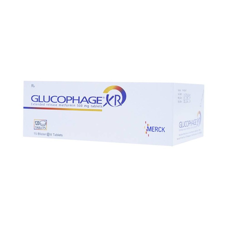 Thuốc Glucophage XR 500mg Merck điều trị tiểu đường típ 2 (15 vỉ x 8 viên)