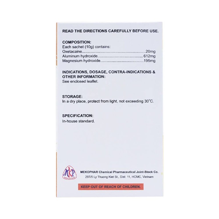 Hỗn dịch uống Glumarix 10g Mekophar điều trị triệu chứng tăng tiết acid dịch vị, khó chịu dạ dày (20 gói)