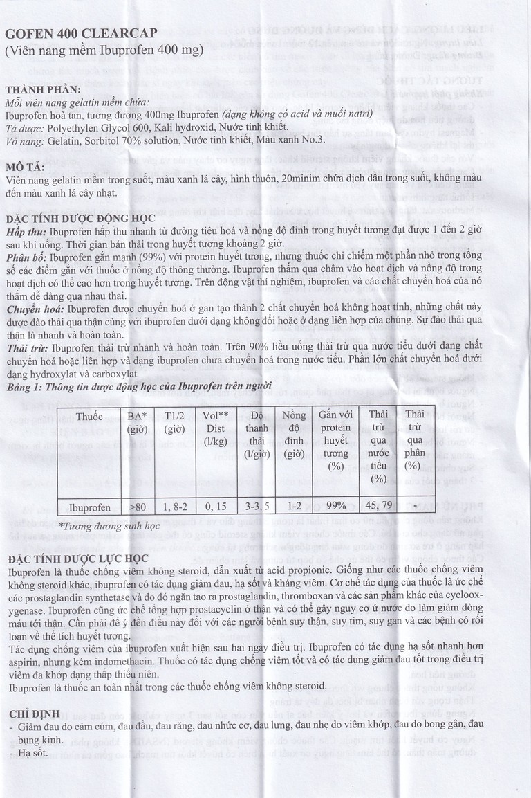 Thuốc Gofen 400 MEGA We care điều trị hạ sốt, giảm đau (5 vỉ x 10 viên)